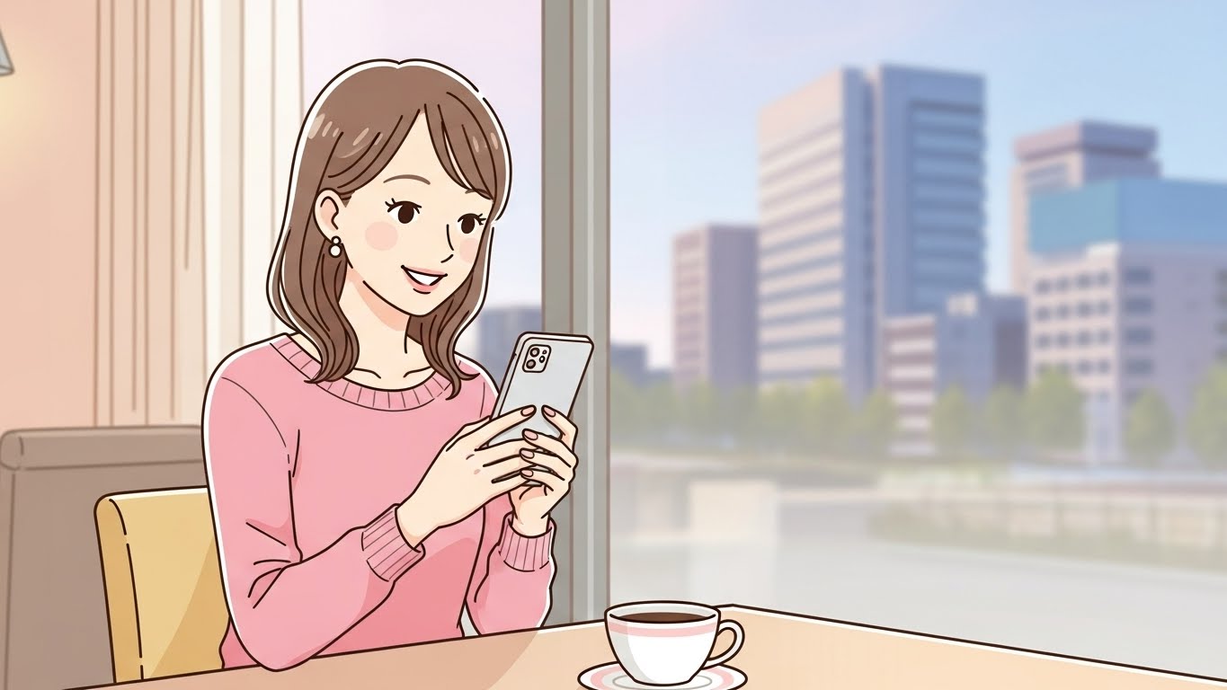 宮城で出会いを探す女性のイラスト